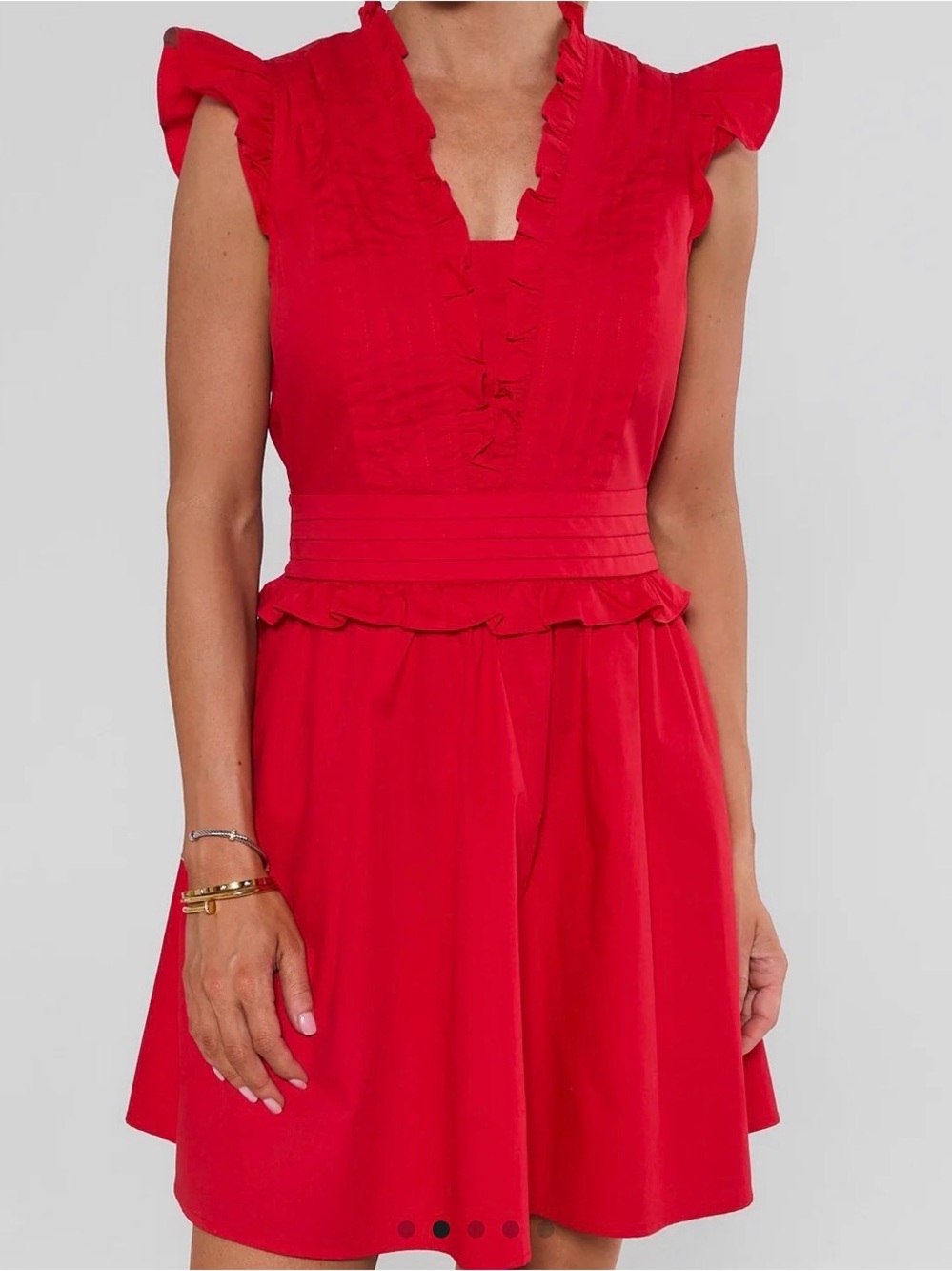 Brand new Avara Red Makayla Flutter Sleeve Cotton Dress